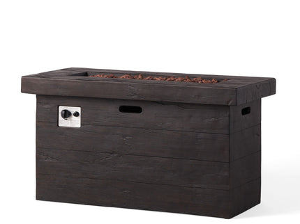 Custer - Rectangular Fire Pit 50, 000 Btu Magnesium Oxide - Brown
