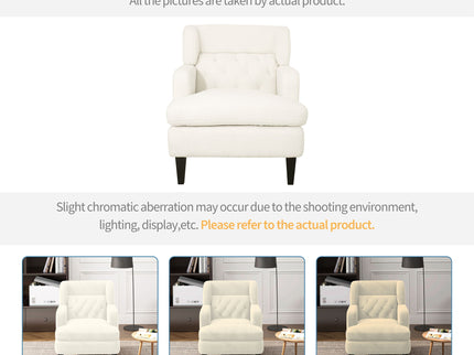 Upholstered Accent Chair Tufted Armchair For Living Room And Bedroom