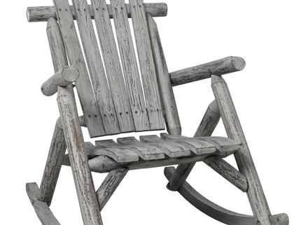 Durable Wooden Porch Rocker, Fir Log Rocking Chair