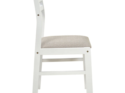 Cliff - 3 Piece Round Drop Leaf Dining Table Set With Ladderback Chairs - White