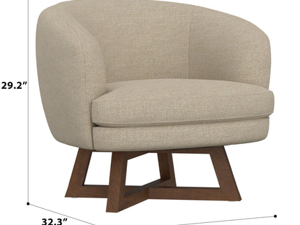 Swivel Accent Chair With Sculptural Base