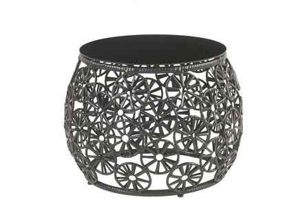 Hikre - Patio Lounge Chair & Side Table - Black / Charcoal