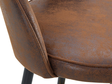 Upholstered Rotatable Bar Chair With Metal Legs For Dining Room