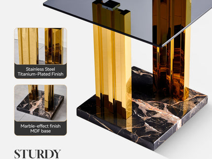 Side Table - Gray / Gold