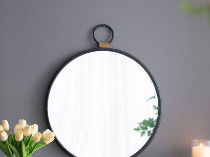 Wall Mirror With Frame, Contemporary Minimalist Accent Mirror For Living Room, Foyer, Entryway, Bedroom - Black