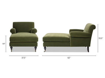Alana Lawson - Chaise Lounge Chair - Olive Green