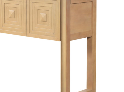 Geometric Carved Console Table With 3 Soft Close Drawers