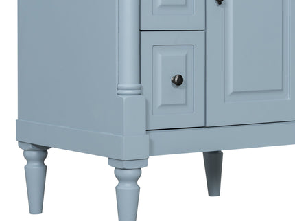Freestanding Bathroom Vanity With Sink, Adjustable Shelf & Flip Drawer