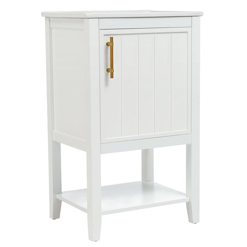 Modern Bathroom Vanity With Sink, Soft-Closing Door And Open Shelf