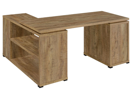Caelum - L - Shaped Computer Desk With 3 Drawers - Mango Color