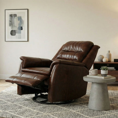 Swivel Recliner With Manual Adjustable Footrest