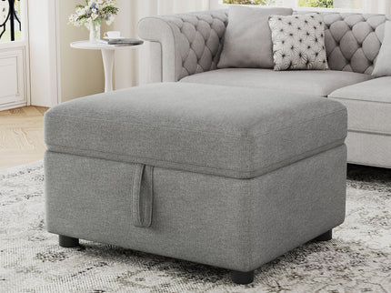 Movable Storage Ottoman Footrest For Living Room