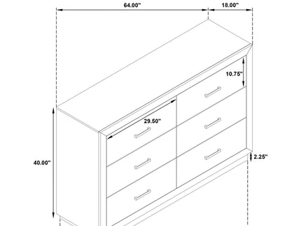 Gibbons - 6 Drawer Dresser With Ample Storage - Brown