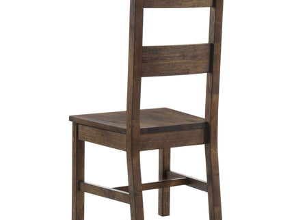 Ladder Back Dining Chairs With Straight Seat (Set of 2) - Brown