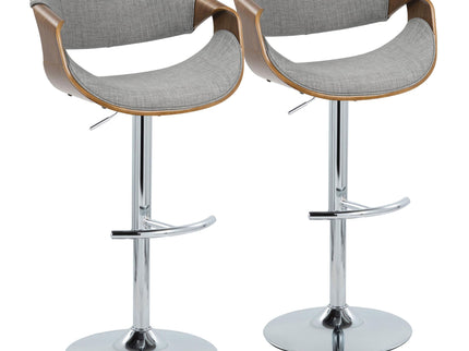 Curvo - Mid Century Modern Adjustable Barstool With Swivel With Rounded T Footrest (Set of 2)