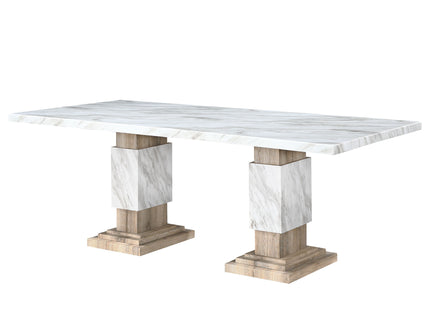 Stacey - Dining Table With Pedestal Base - Beige