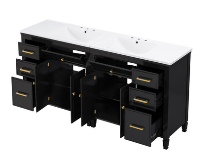 2 Piece Freestanding Bathroom Vanity Set With Sink Top, Reversible Dual Layout