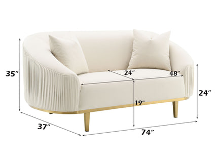Martina - Loveseat With 2 Pillows - Ivory