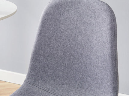 Luxury Simple Chair Linen Cotton High Resilience Dining Chair With Black Metal Legs (Set of 4) - Light Gray