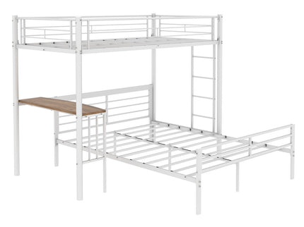 Bunk Bed With Built In Desk & Guardrail Frame