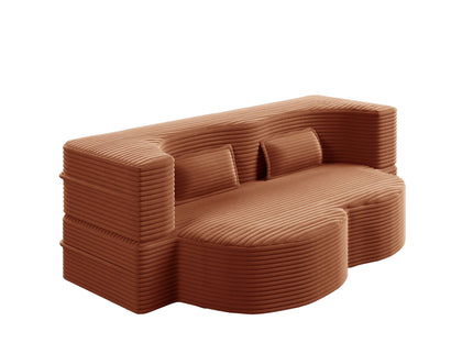 Convertible Foam-Filled Sleeper Sofa Bed With 2 Pillows