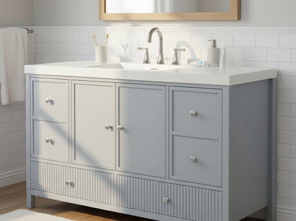 Bathroom Vanity With Separate Sink, Soft Close Doors And 4 Drawers