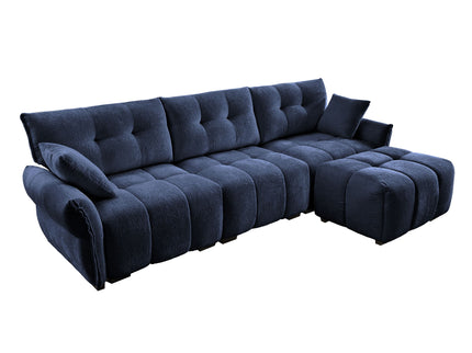 Sofa Set With Ottoman And Pillows, Textured, High Resilience Cushions