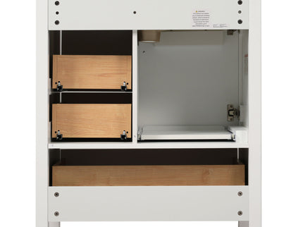 Modern Bathroom Vanity With Ceramic Sink, Solid Frame And Storage Solutions