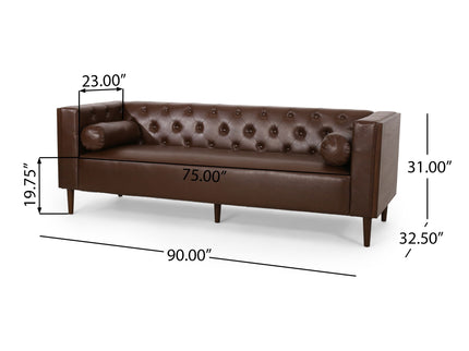 Contemporary 3 Seater Sofa With Tufted Design