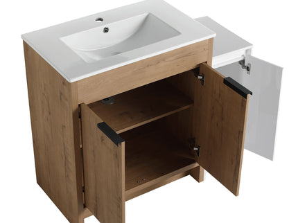 Freestanding Bathroom Vanity With Sink And Storage Cabinets, Soft Closing Doors