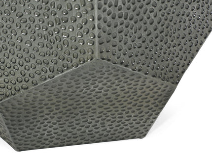 Modern Hammered Iron Geometric End Table