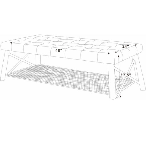 Upholstered Coffee Table With Rack - Dark Brown