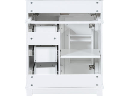 Modern Bathroom Vanity With Sink, Flip Drawer & 3 Drawers, Soft Close Hinges, Adjustable Shelf