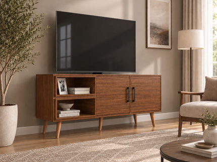 TV Stand For TVs Up To 60" With 2 Doors And 2 Open Shelves