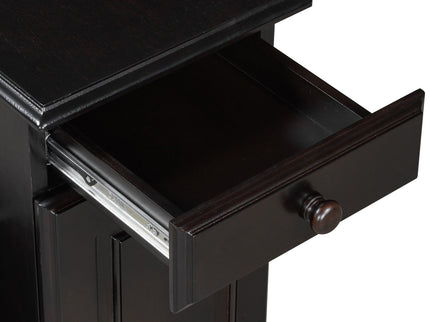 Vintage Flip Top Side Table With USB Ports