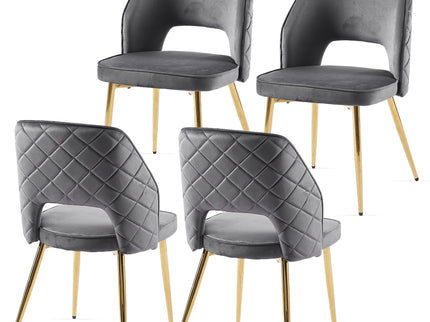 Dining Chairs With Metal Legs And Hollow Back Upholstered Dining Chairs