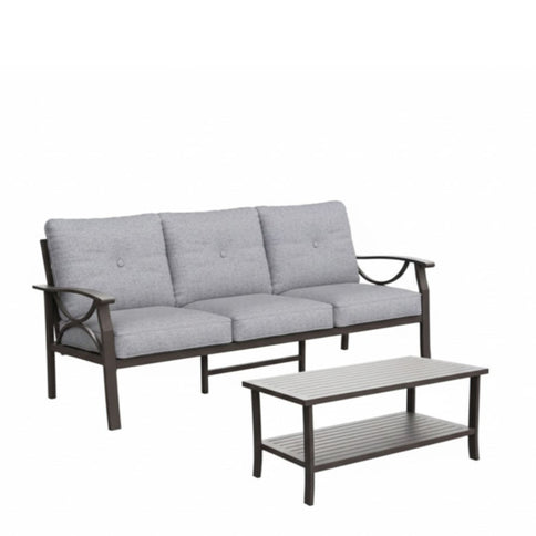 Patio Furniture Set, Coffee Table And Cushions For Backyard