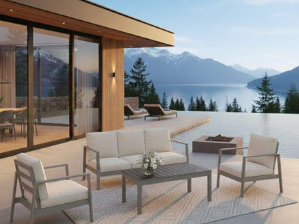Modern 5 Seat Outdoor Patio Furniture Set With Coffee Table