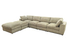 Light Brown / 3 Pc. Sectional Sofa, 2 Ottomans