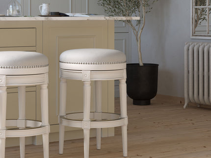Rustic Elegance Backless Swivel Stool