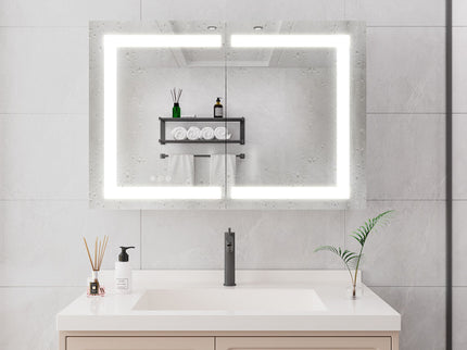 Medicine Cabinet With LED Vanity Mirror, Anti-Fog, Waterproof, Dimmable With Touch Switch