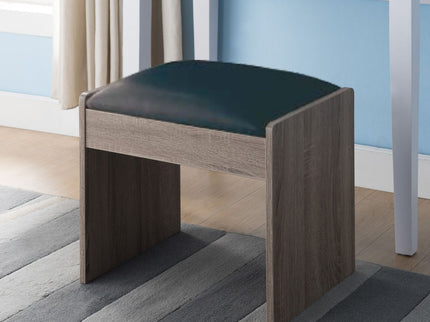 Vanity Cushioned Stool Chair Dark Brown