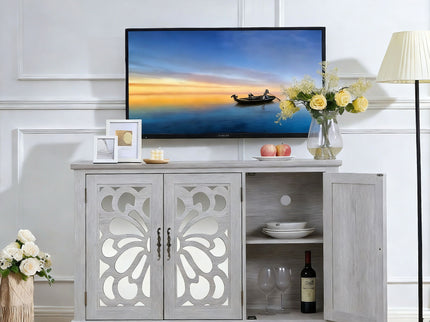 3 Door Mirrored Sideboard Cabinet With Adjustable Shelves