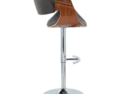 Curvo - Mid Century Modern Adjustable Barstool With Swivel With Rounded T Footrest (Set of 2)