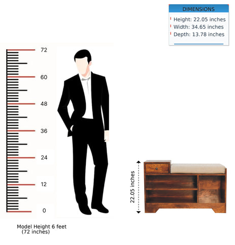 Retreat - Shoe Bench, 1 Drawer - Chestnut