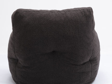 Soft Teddy Fabric Tufted Foam Bean Bag Chair With Teddy Fabric