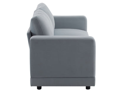 Modern Square Arm Sofa With Soft Fabric Upholstery, Deep Cushions