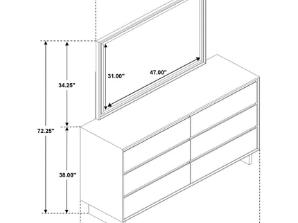 Hemlock - 6 Drawer Dresser With Mirror - Brown