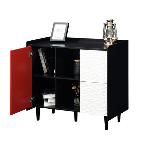 Modern Sideboard Buffet Cabinet With Doors And Unique Panel Styling