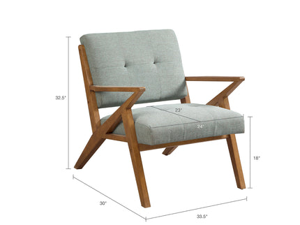 Lounge Chair With Tufted Upholstery And Solid Frame